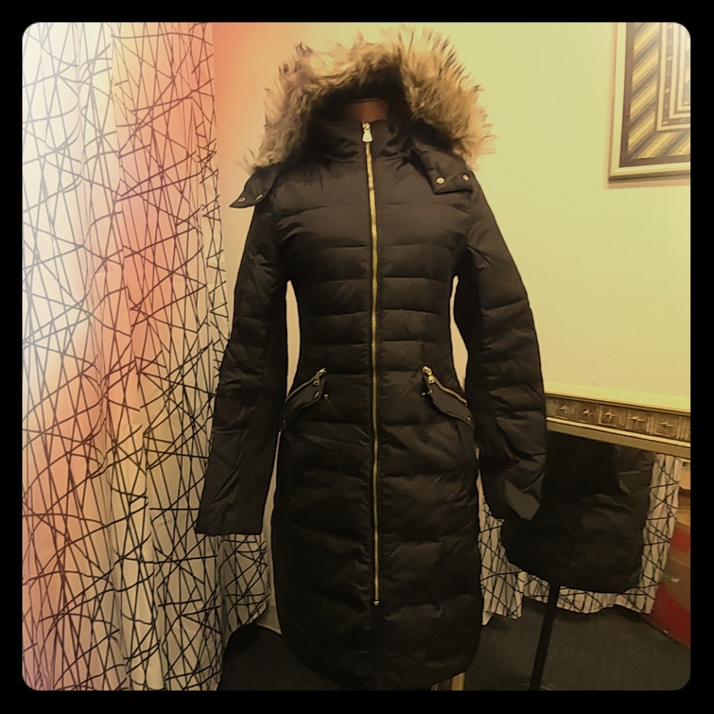 Express Down 3/4 Length Winter Jacket Black Sm.